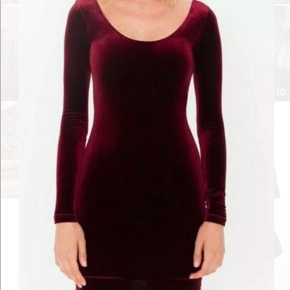 Red velvet dress American Apparel Small - Picture 2 of 5